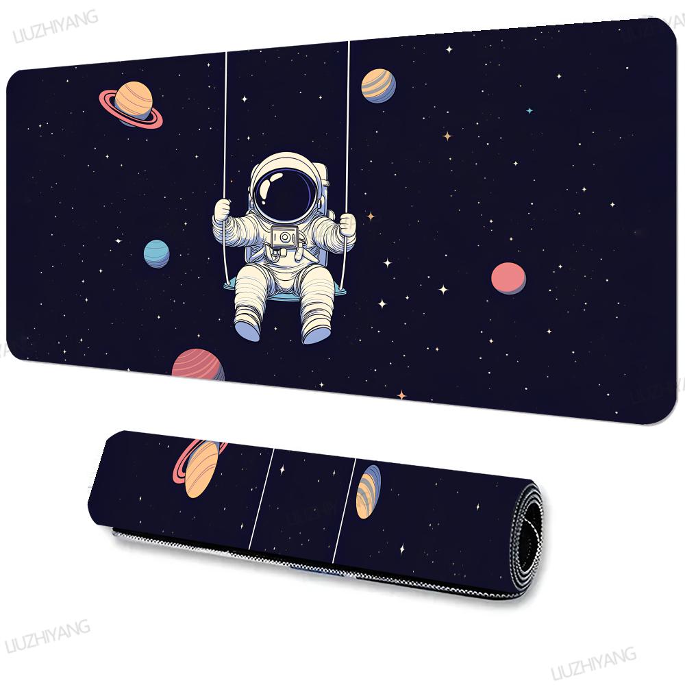 Kawaii Space Astronaut Mouse Pad Large Keyboard Deskmat Moon Mice Pads Gaming Accessories Desktop Decor Gamer PC Long Mausepad