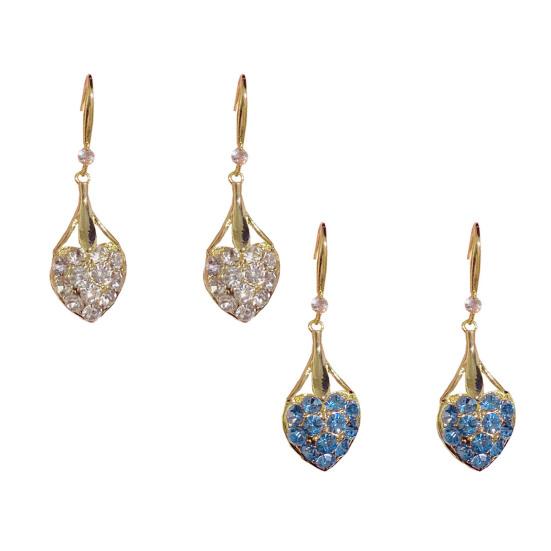 Vonzó medálos fülbevalók teljes strasszkővel, geometrikus, alkalmi