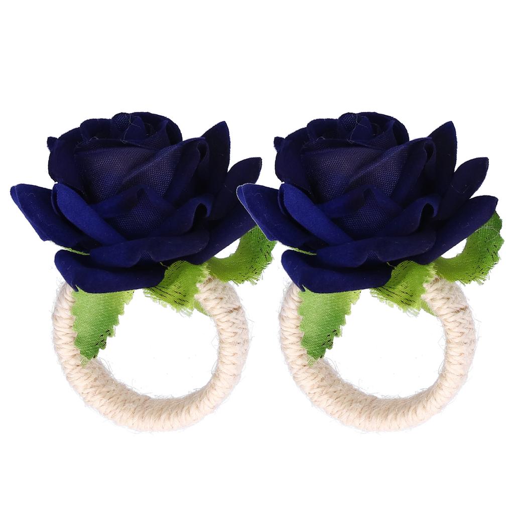 2PCS/Bag Simulation Flower Napkin Rings Modern Napkin Holder Table Decorations for Wedding