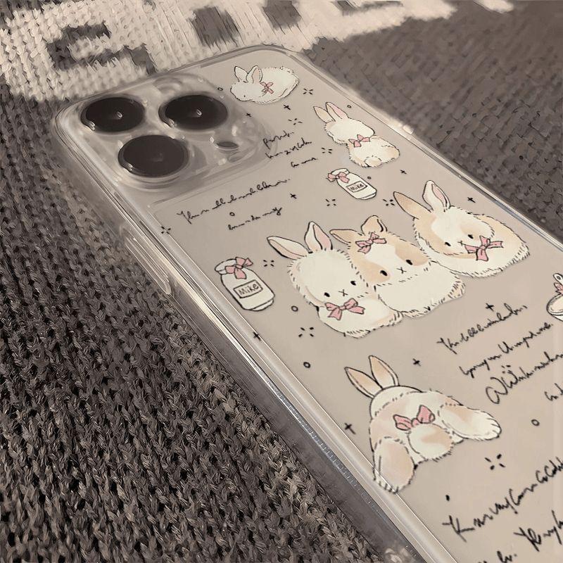 Fairy Tale Rabbit Bunny Clear Phone Case For iPhone 17 16 15 11 12 14 13 Pro Max Mini 7 8 Plus SE4 17E Cute Animal Covers Fundas
