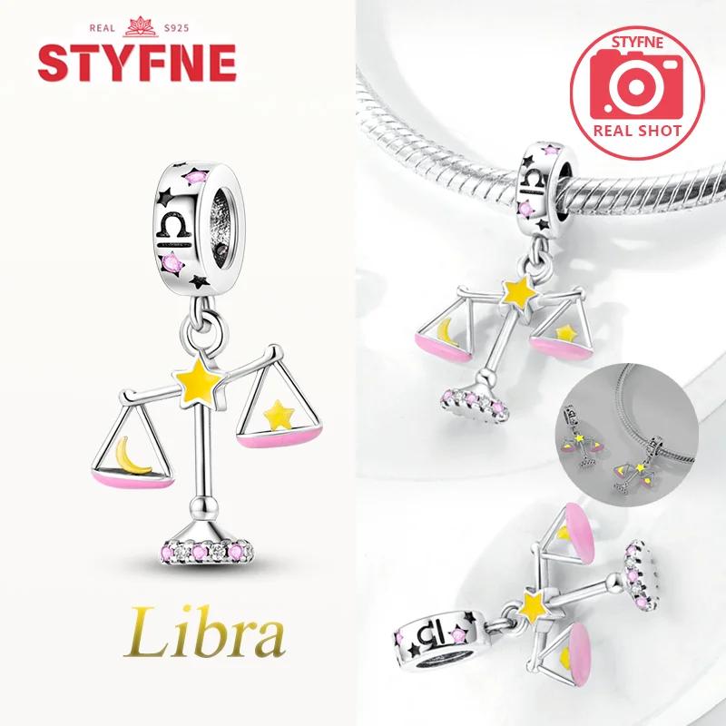 Copper Luminous Constellations Scorpio Aries Cancer Pendant Charms Bead Fit Original Bracelet Diy Jewelry For Women Gifts
