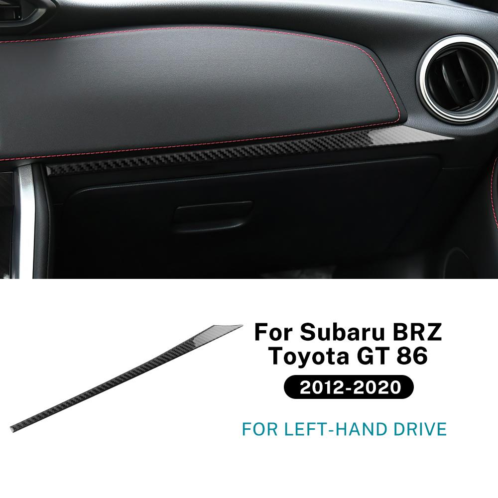 Real Soft Carbon Fiber For Subaru BRZ Toyota GT86 2012-2016 2017 2018 2019 2020 LHD RHD Car Co-pilot Console Dashboard Strip