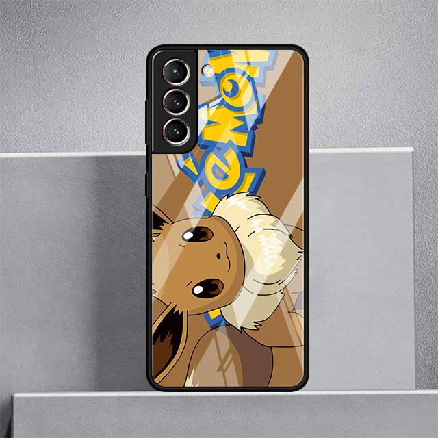 Szklane etui na Samsunga Galaxy S22 Ultra S21 Plus S20 FE Note 20 10 Lite S10 S9 S8 S10e Hartowana osłona na telefon Pika Pokemoon Słodkie