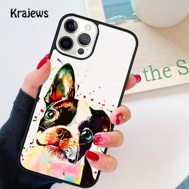 Boston Terrier Hund Weiche Handyhülle Für iPhone 14 XR X XS Max 5S 6S 7 8 Plus SE 2020 11 12 13 Pro Max Mini Handyhülle