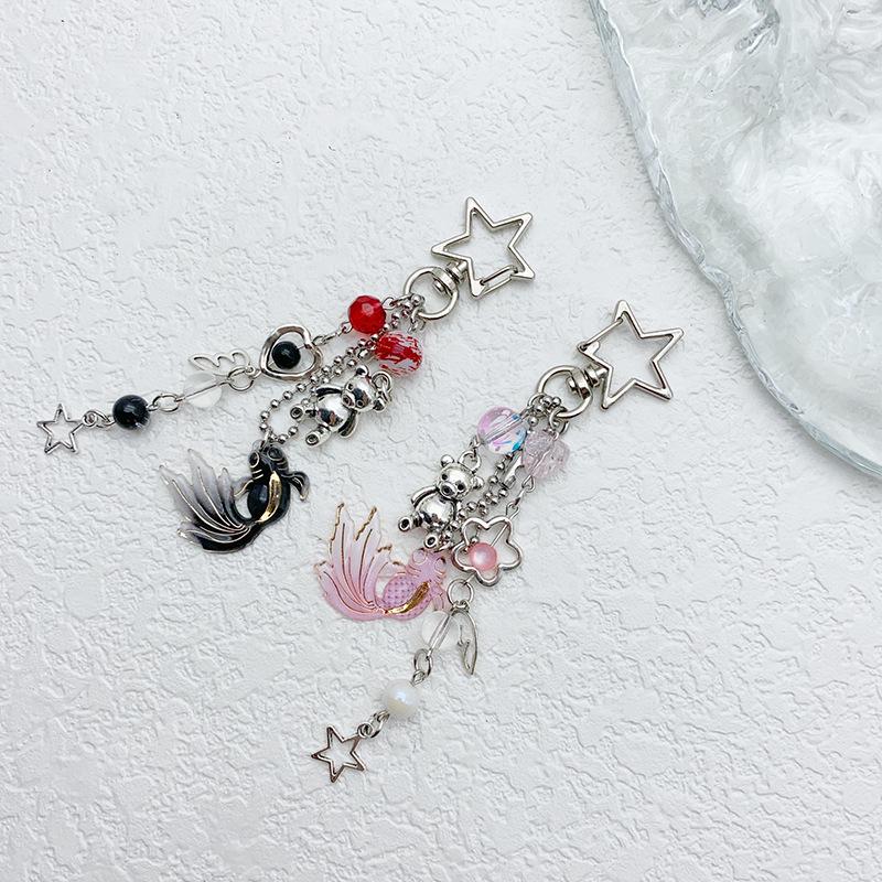 Backpack Charm Decorative Beaded Charm Koi Fish Key Chain Colorful Bear Charm For Phone Accessory Backpack Accessory Teen Girls