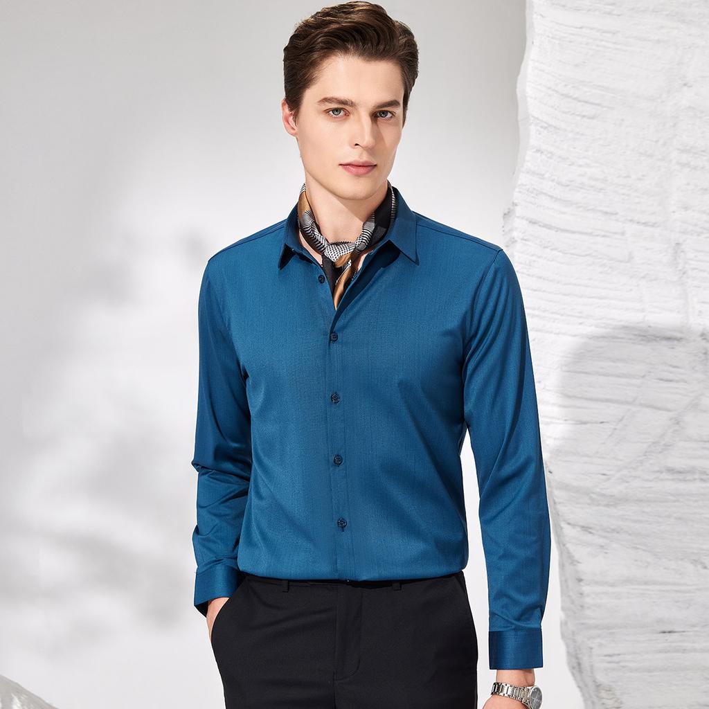 Mulberry Silk Men's Long-Sleeved Shirt
