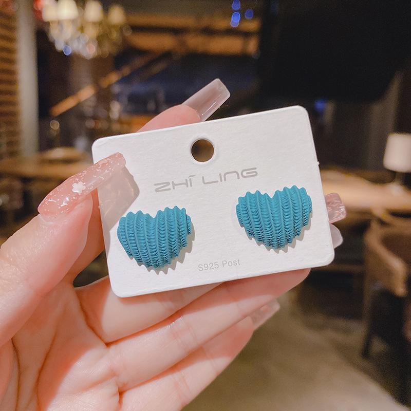Premium Design Niche Temperament Stud Earrings Women's Blue Earrings 925 Silver Exquisite Light Luxury Versatile Earrings