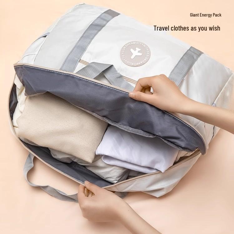 Women's Foldable Short-Distance Travel Bag with Trolley Functionality