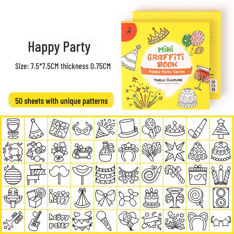 Mini Cartoon Doodle & Coloring Book for Kids - 50 Sheets