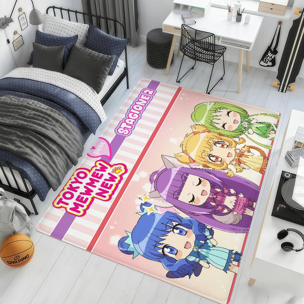 cartoon cute classic T-Tokyo Mew Mew Doormat hogar Bedside Rug Kitchen Bath Floor Mat Hallway Balcony Carpet Entrance Decor Home