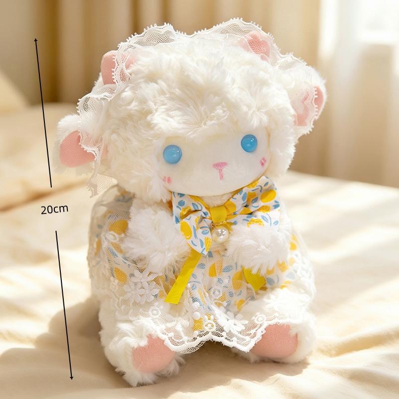 Cute Sheep Plush Toy Cartoon Lamb With Dress Stuffed Animal Soft Plush Toy Kawaii Room Decor Doll Girls Birthday Gifts