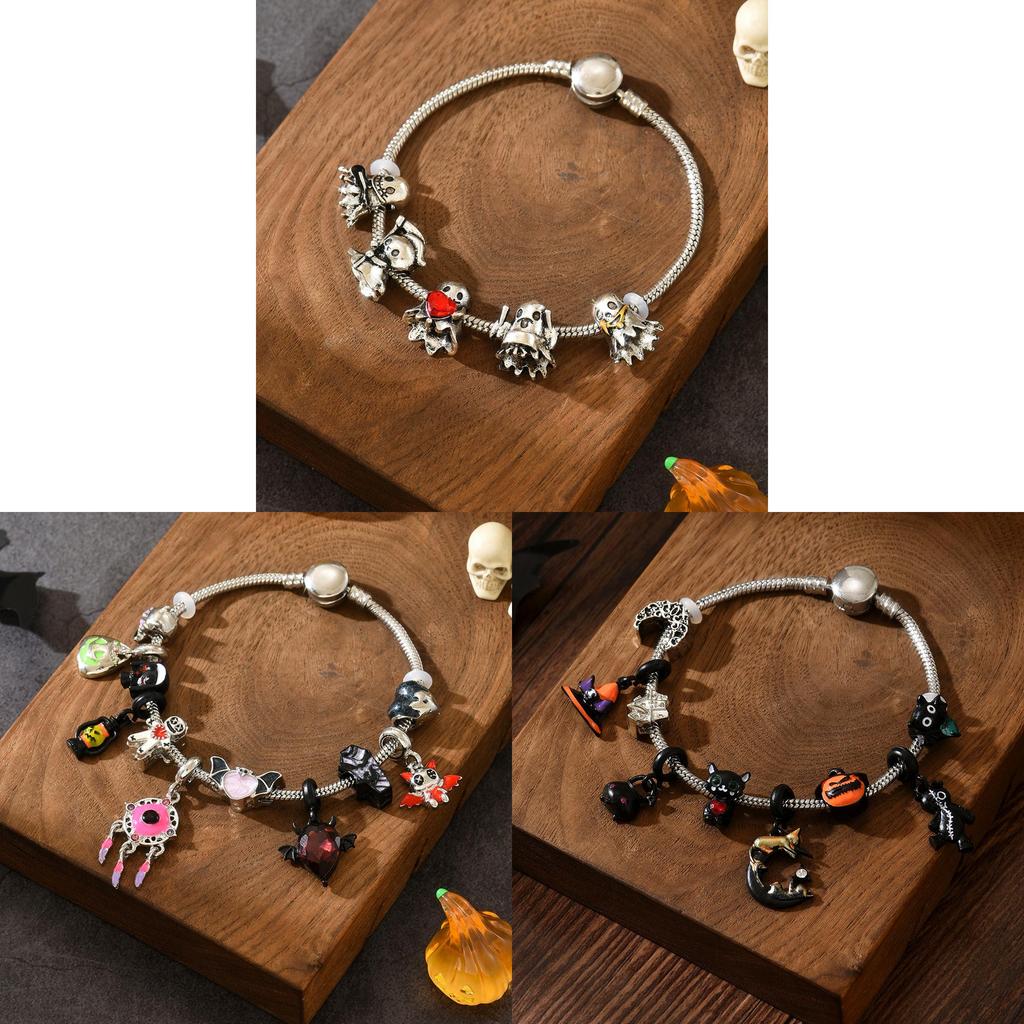 Bracelet Charm Bracelet Squelette Citrouille d'Halloween Pour Enfants et Adolescents