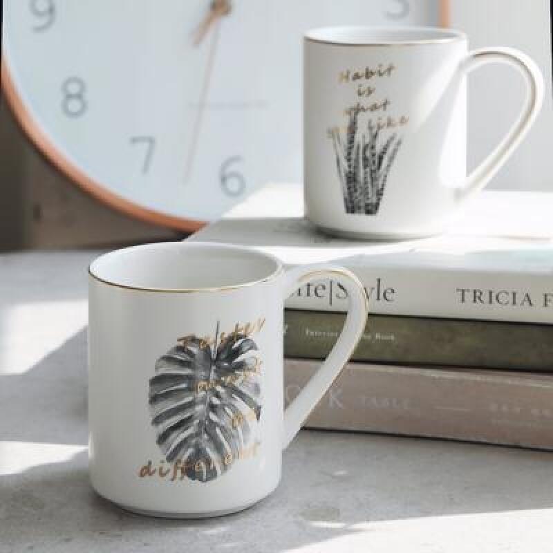 Botanical Mono Goldline Mug 350ml (3 styles)