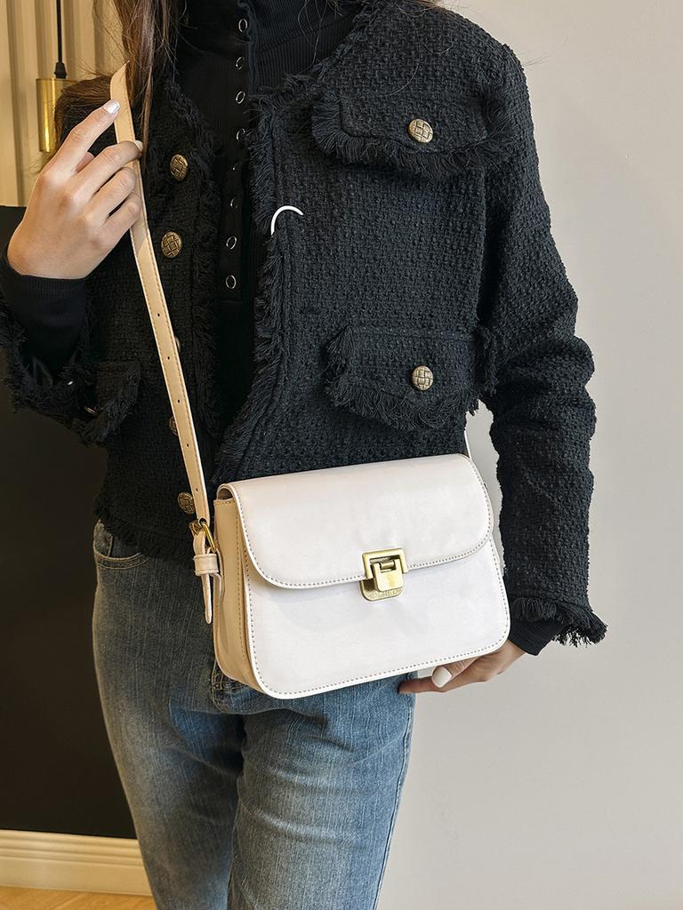 Simple retro exquisite 2025 casual winter new textured commuter portable shoulder crossbody underarm small square bag woman