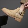 Quality Handmade Stitched Casual High Top Leather Boots Fashion British Style Business Versatile Men's Boots Brand Driving Boots