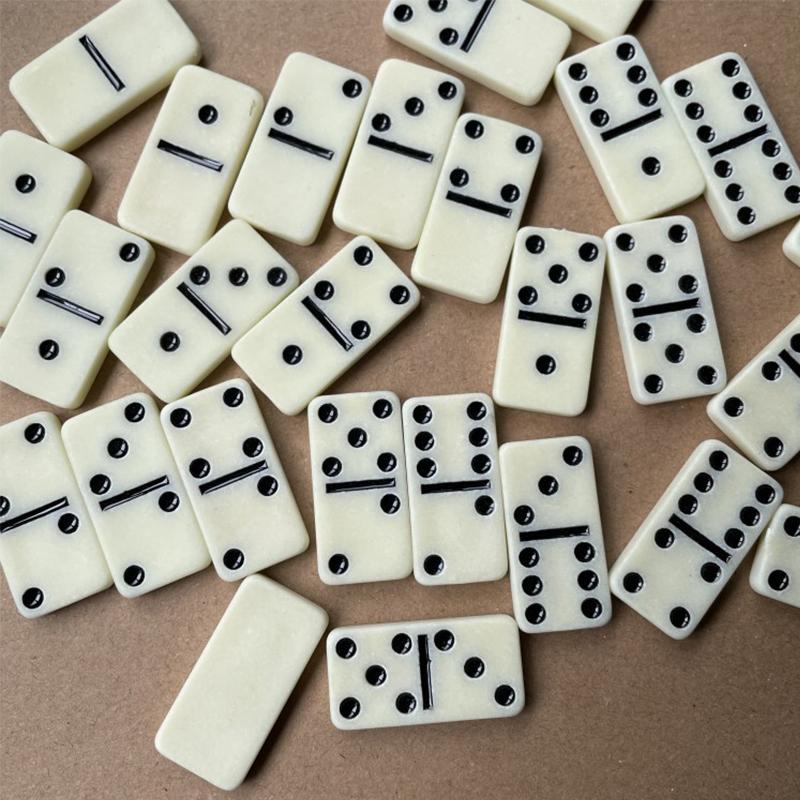 28PCS Double Six Domino Set Entertainment Leisure Travel Fun Table Game Domino Toy Children's Puzzle Toy Gift