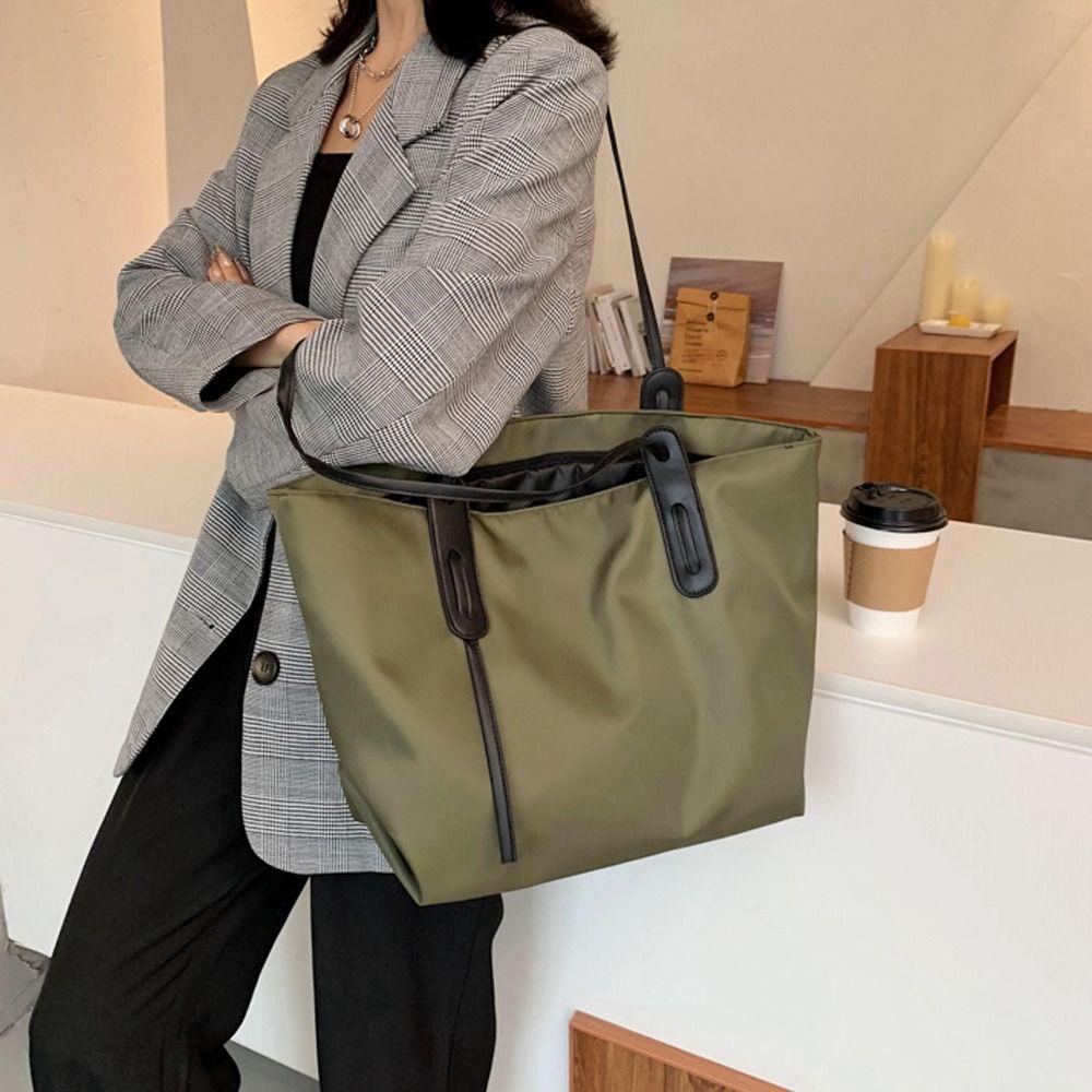 Large Capacity Shoulder Bag Oxford Cloth Handbags Ins Make Up Bag  Girls