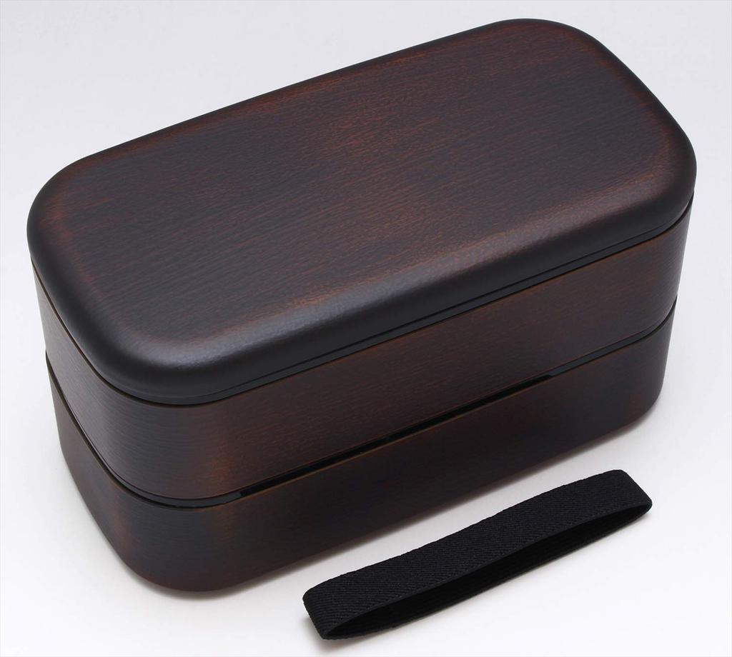 Yamanaka Lacquer Wood Grain Square Bento Tochigi Wood Men's Box, Grain, M16564-7