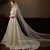 Classic Princess Bridal Wedding Dress with Long Two-Layer Veil