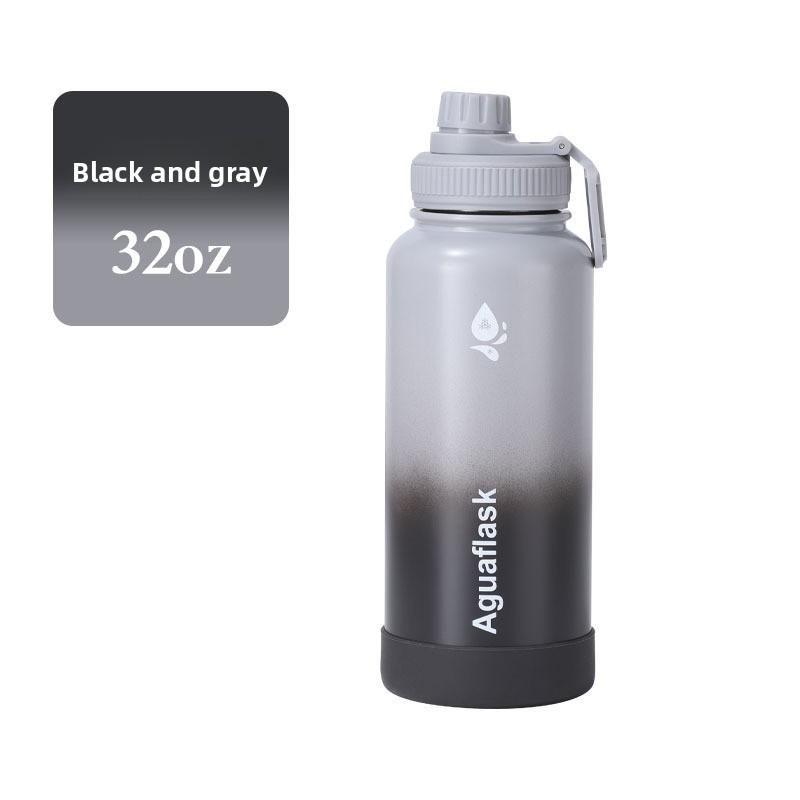 Large Capacity Gradient Color Insulated Cup With Letter Print Design Outdoor For