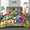 Winter Graffiti Style Duvet Cover Set Multi Size Quilt Cover Queen Size Bedroom Bedding Decoration Machine Washable Adult Boy Girl Bedroom
