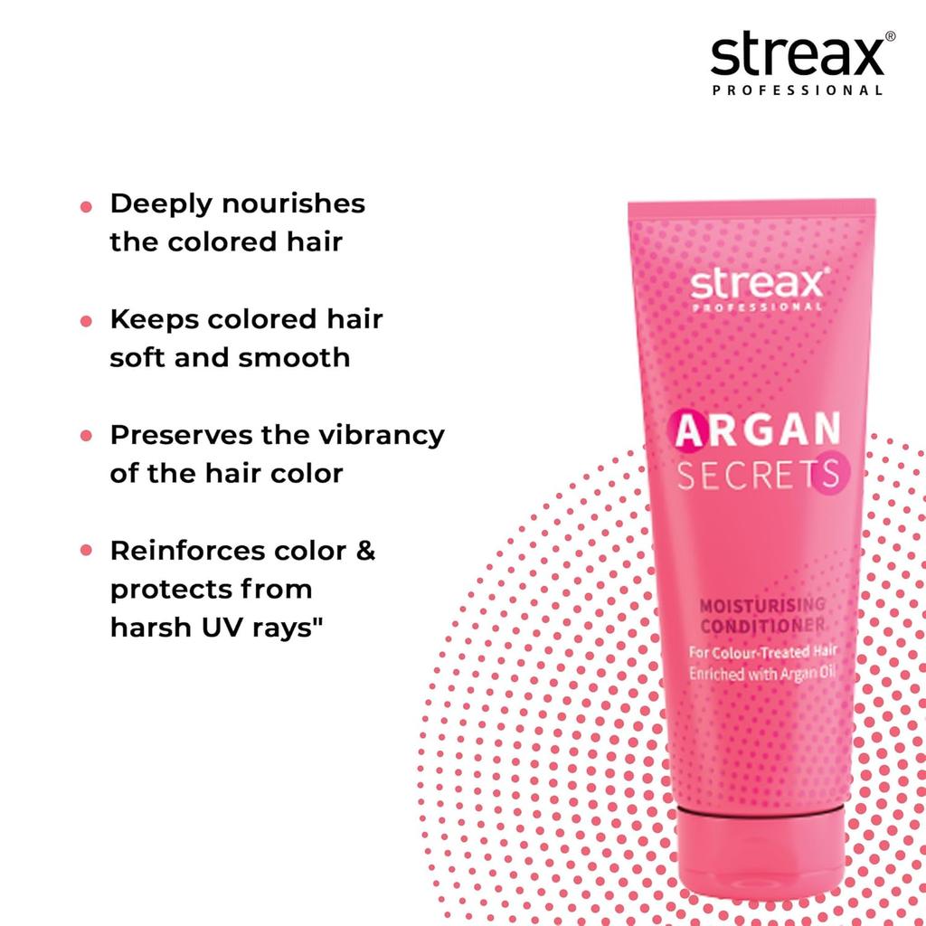 Streax Profesionální kondicionér Argan Secret pro ženy Výživa vlasů Ochrana barvy 240 g 1 kus