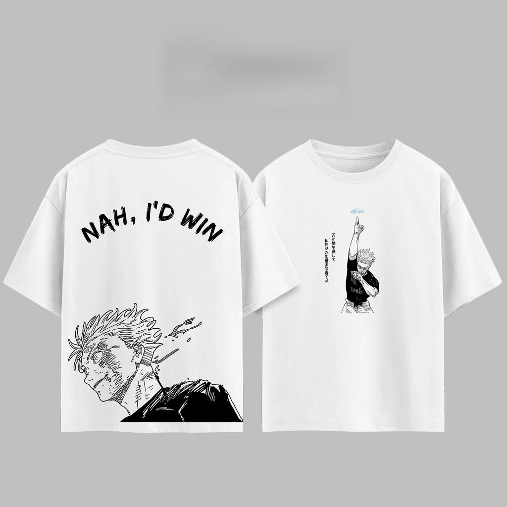 T-shirt Unisex Donna in Puro Cotone Estate Stile Harajuku Moda Girocollo Manica Corta Anime Giapponese Jujutsu Kaisen Y2K