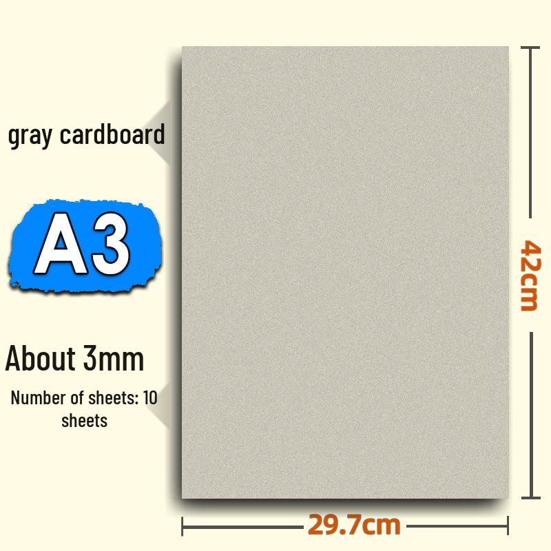Handmade Children’s Cards: Thick White Cardstock with 4 Gray Colored Cards and Kraft Backing
