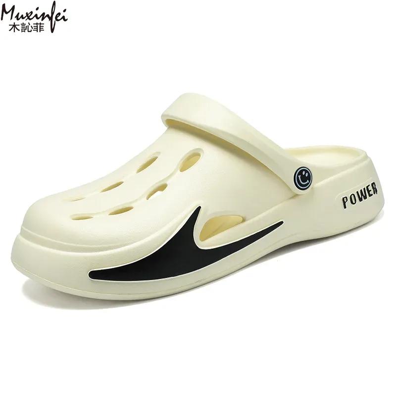 Fashion Men's Summer Shoes Breathable Toe Cap Slippers Thick Soled Comfortable Casual Shoes EVA Men's Sandals Free Shippiing Shoes