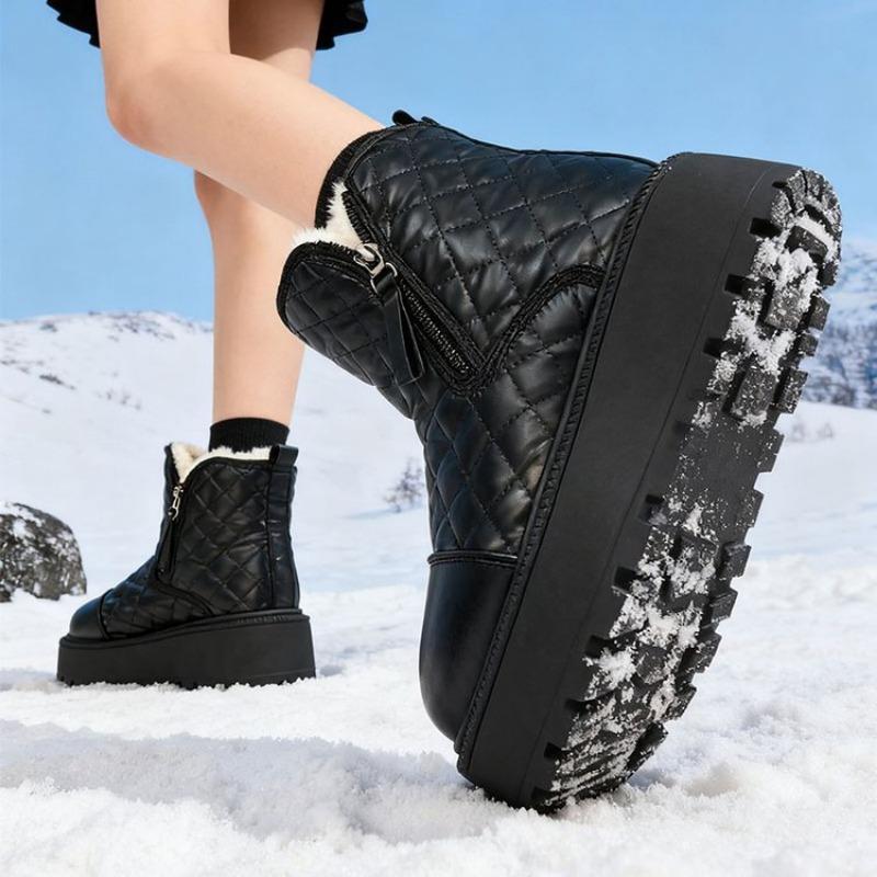 Thickened Cotton Shoes with Thick Soles for Height Increase and Warmth Retention