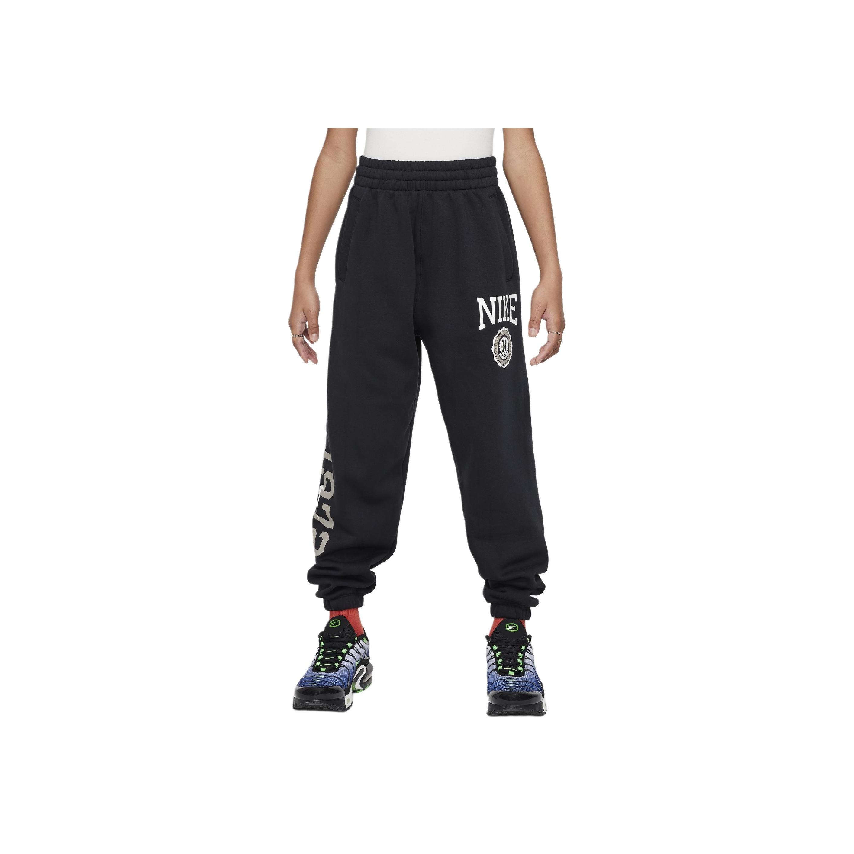 

Nike Youth Knit Sweatpants Sportswear Club Fleece Soft Comfortable Warm Loose Fleece Kids bottoms Black White HJ3374-010 S