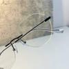 Transparent Rimless Blue Light Blocking Glasses Ultra Light Optical Metal Frame Eyewear for Women Men