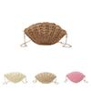 Simple Solid Color Shell Shaped Women Casual Woven Chain Bag For Daily Casual Wear