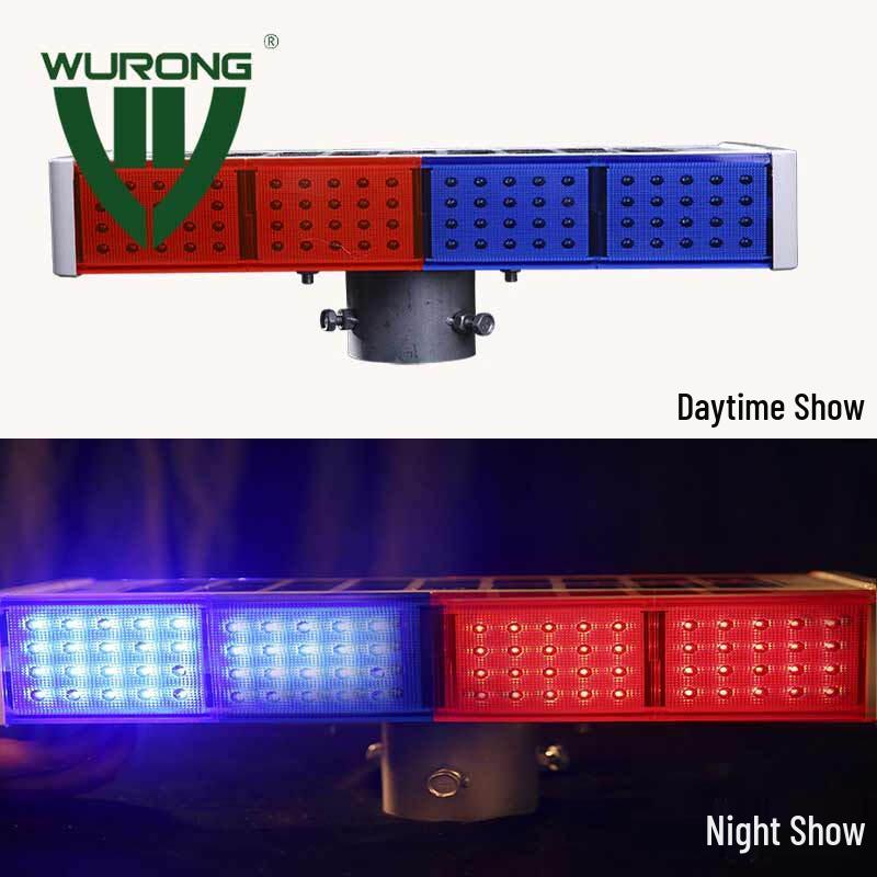 WURONG Solar Traffic Warning Strobe Light with Tripod