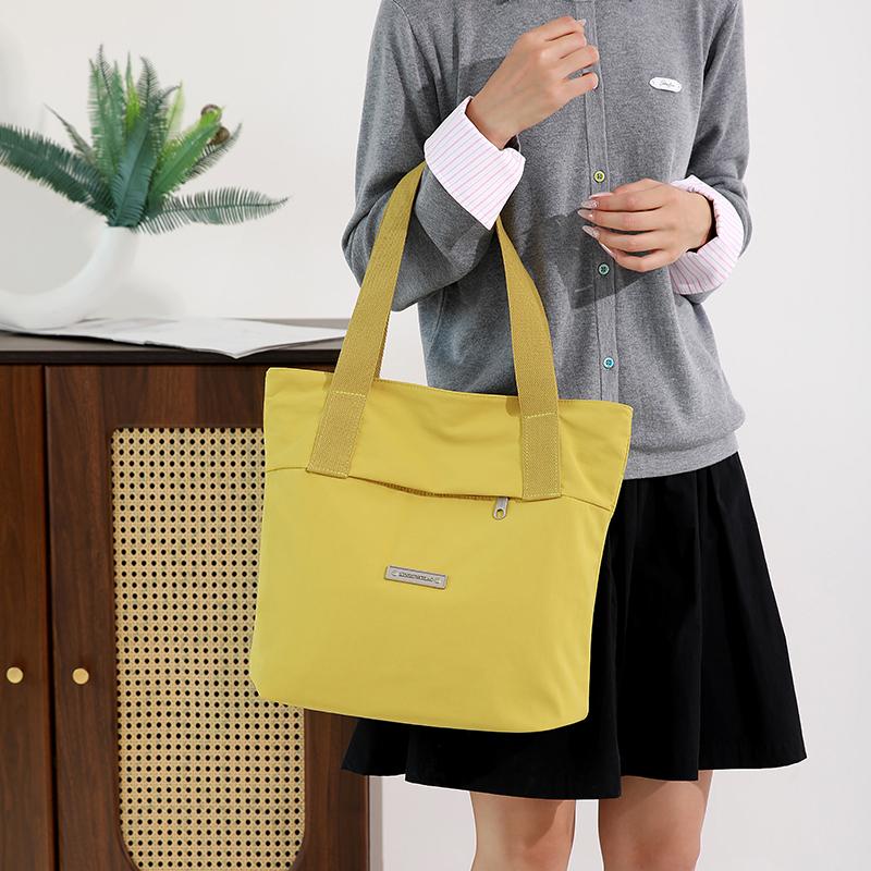 Waterproof Nylon Tote Bag for Women Large Capacity Shoulder Handbag with Zip Pocket