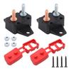2PCS 50A Plastic Circuit Breaker Automatic Reset Overcurrent Protective 16.8mm Bolt Length Fit for Automotive Marine Use