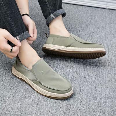 Herrenschuhe, Vier Jahreszeiten Alte Peking Stoffschuhe Leichte Sport- und Freizeitschuhe Ein Fuß Slipper Herren Freizeitschuhe
