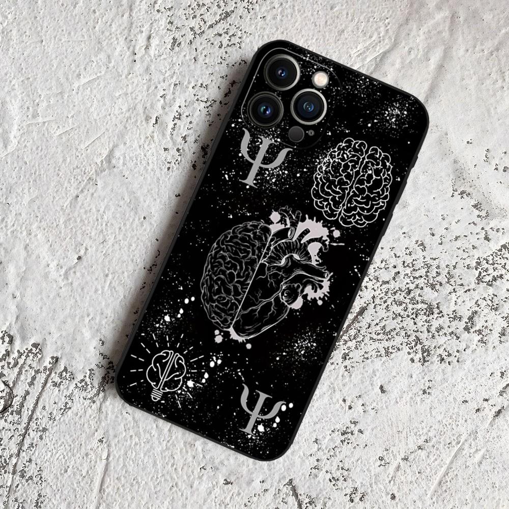 Psychologist Profession Psychology Phone Case for Iphone 15 14 13 12 11 Pro Max Xr X Xs Mini 8 Plus SE 2022 Black Soft Silicone iPhone15