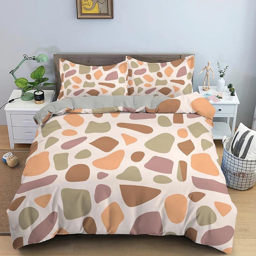 Colorful Spots Print Bedding Set Polyester Duvet Cover With Pillowcase Adults Kids Quilt Cover With Zipper Closure Multiple Size