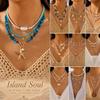 Handmade Starfish Pendant Necklace Bohemian Shell Beaded Necklace  Beach Party