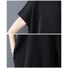 DIMANAF New 2026 Summer Women Plus Size Vintage Elegant Lady Long Dress Black Chiffon Loose Oversize Maxi Clothing