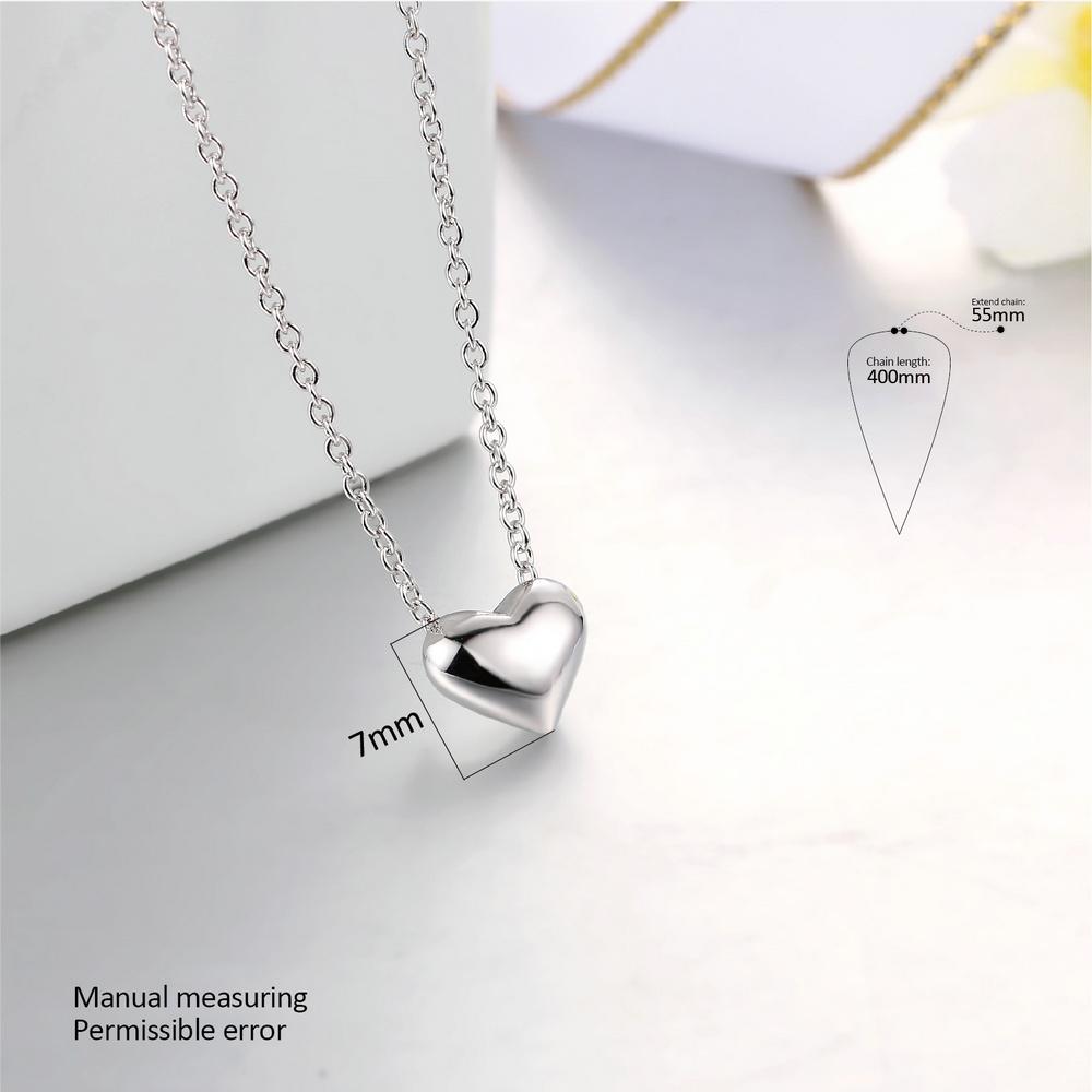 Love Cute Metal Heart Chain Necklace & Pendant For Women/Female Rose Gold Simple Jewelry Gift DWN099