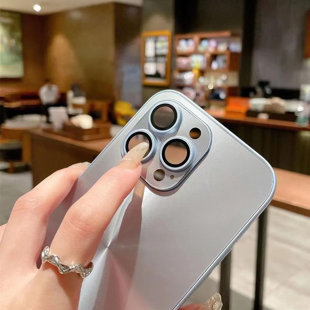 Laser Aurora CD Texture Matte Phone Case For iPhone 17 Air 16 15 14 Plus 13 12 11 Pro Max Lens Protect Bumper Armor Cover