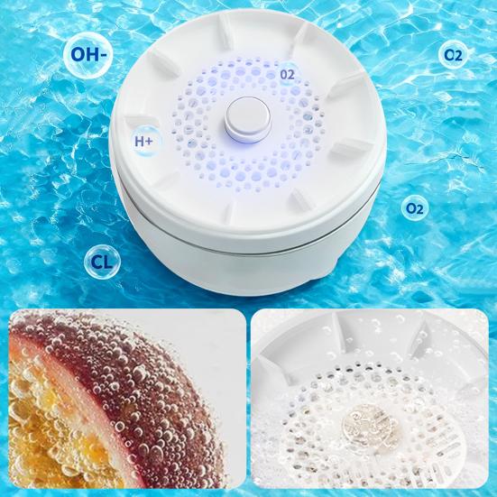 Yousheng Obst- und Gemüsereinigungsmaschine Tiefenwirbelreinigung Obstwaschmaschine Entfernt Schmutz Wachs Pestizide Wasserdicht Drehbar Gemüse-Reiniger