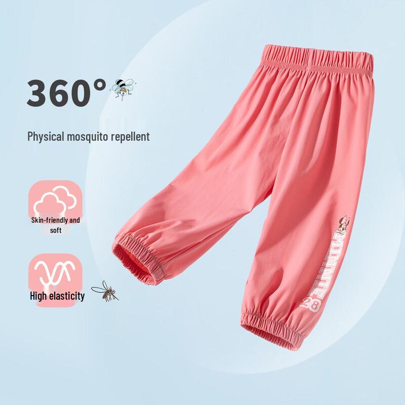 Disney Girls' Minnie Mouse Spring/Summer Breathable Anti-Mosquito Casual Trousers