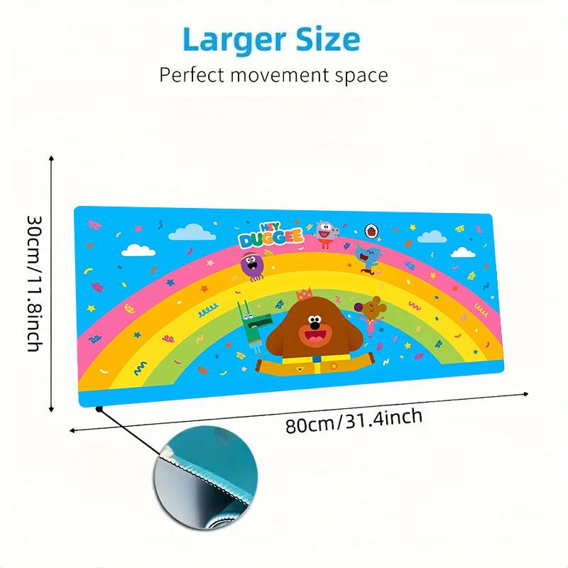 Duggee Rainbow Adventure Large Size Mouse Pad Large Gaming Table Cushion Nonslip Laptop Tablet Big Mousepad Xxl Mat Mini Pc Playmat With Lock Edge