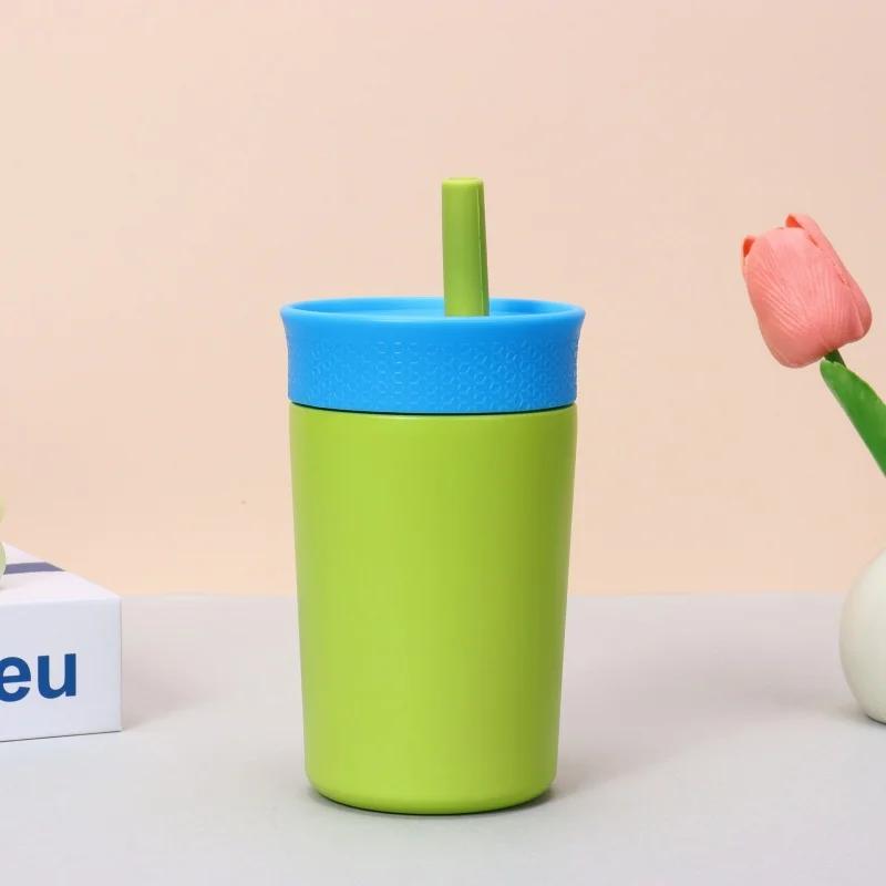 12oz Portable ThermosCup Coffee Mug Stainless Steel Vacuum Flask Cold&Hot SportCup Car Cups with Straw Travel Mug Insulated Cup