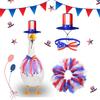 Independence Day Porch Goose Outfit for 23in H Statues Patriotic Goose Clothes with Bow Tie & Hat for Outdoor Patio Yard