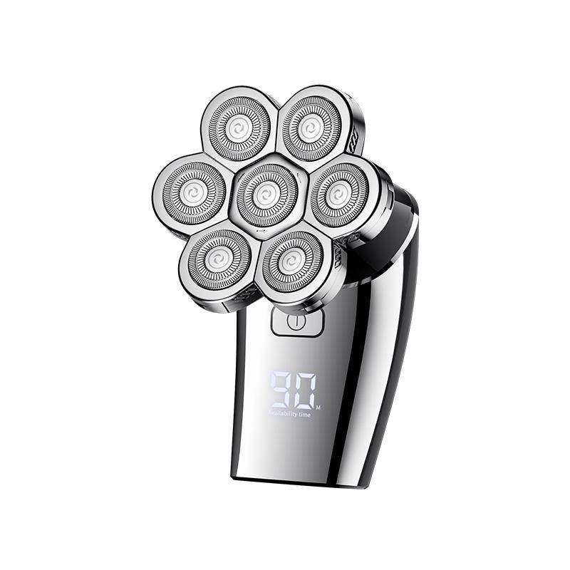 

Перезаряжаемая электробритва с семью головками: Машинка для стрижки волос для лысой головы 5-в-1