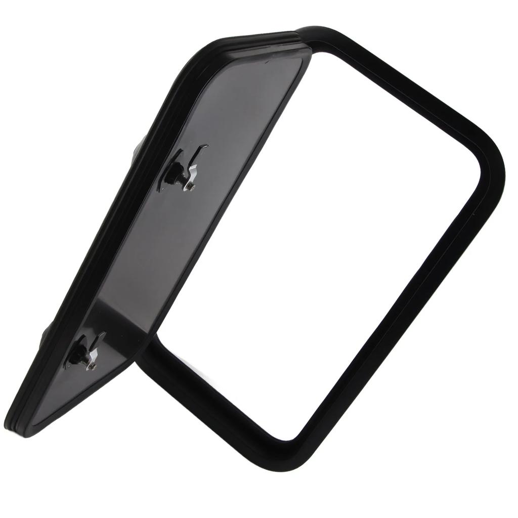 Heavy Duty Rounded Corner Black UV Proof Baggage Door RV Storage Hatch RV Storage Hatch with Lock and Key for Camper Van Tools